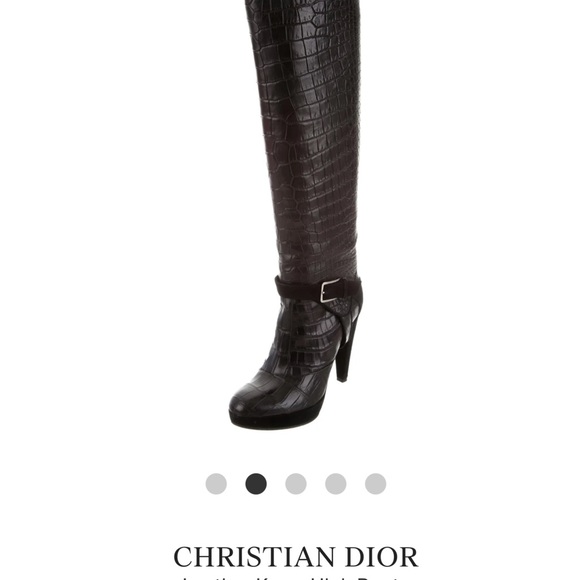 Christian Dior croc embossed leather boots - Picture 4 of 5